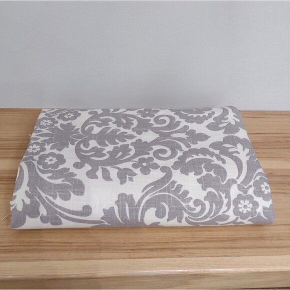 Essence By Waverly Gray On Off White Fabric Drapery Upholstery 2.88 Yds X 54" - Picture 2 of 5